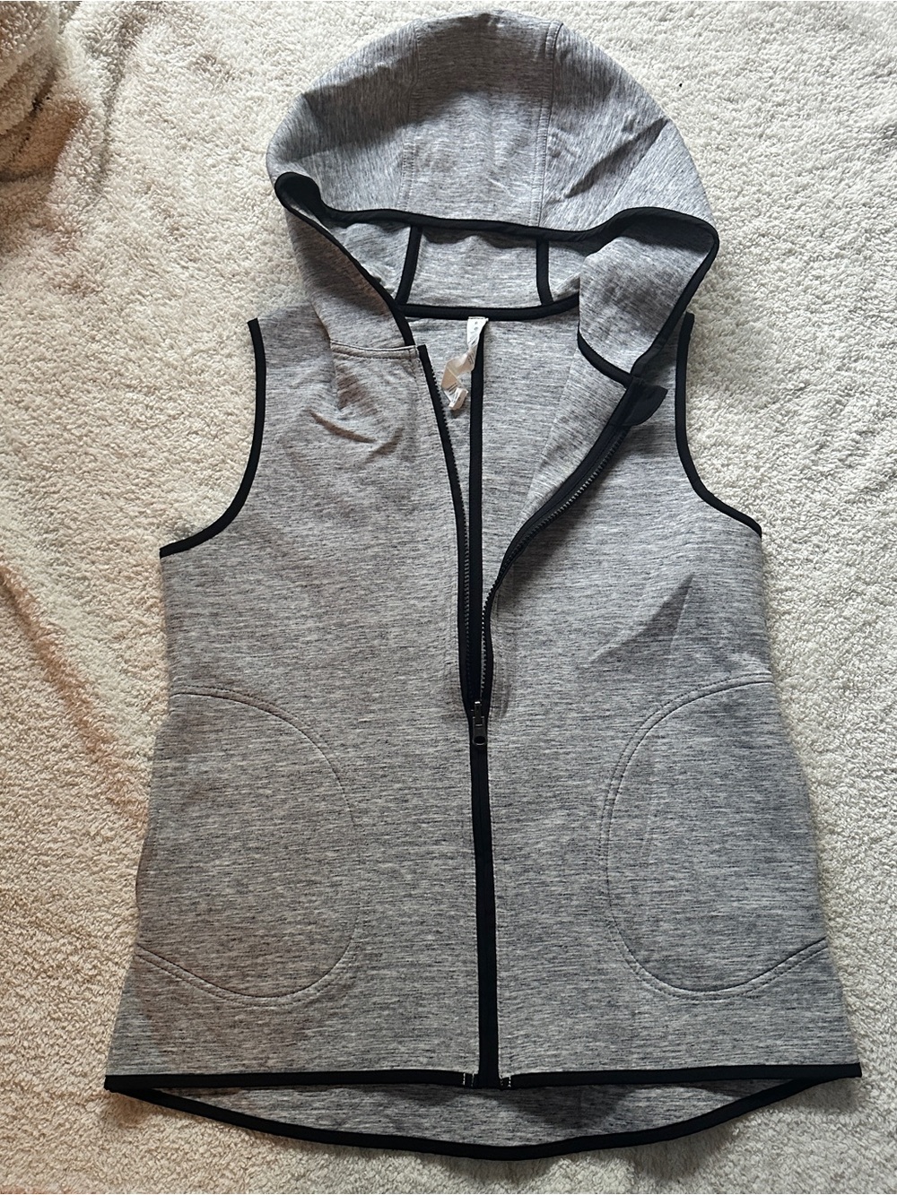 lululemon athletica Reversible Heather Gray Scuba Zip-Up Vest with Black Trim